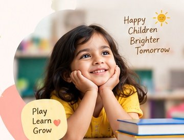 Child smiling and learning